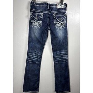 Affliction Jade Jeans Low RIse Dark Wash Goth Punk Hippie Women's Size 27